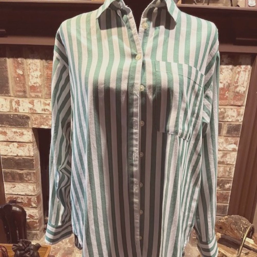 Ann Loft Striped Button Down Shirt